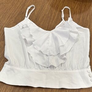 Caribbean Queen White Ruffled Camisole